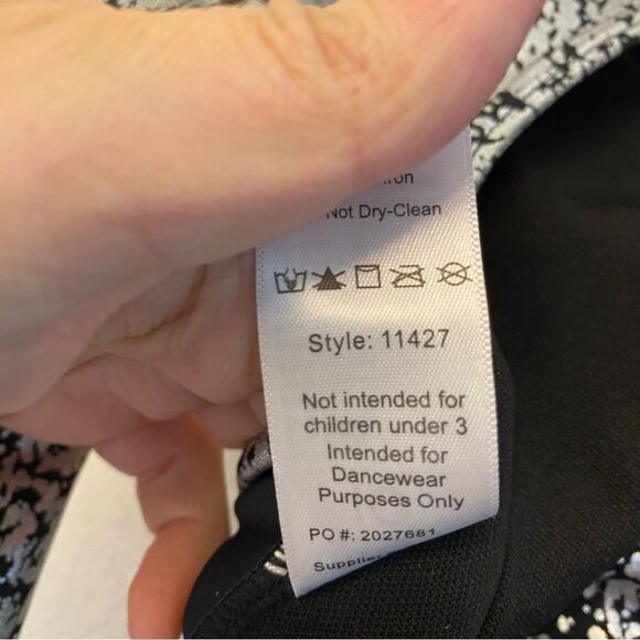 WEISSMAN Dance Costume black silver unitard jumpsuit Toccata 11427 IC 7/8 - Picture 6 of 11